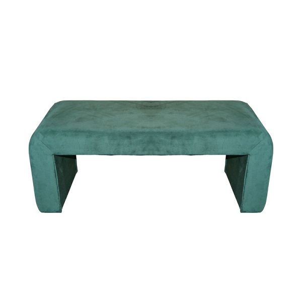 353 000011 2 Gagga Inart stool velvet in green shade 110x40x45cmIndoor furniture > Stools