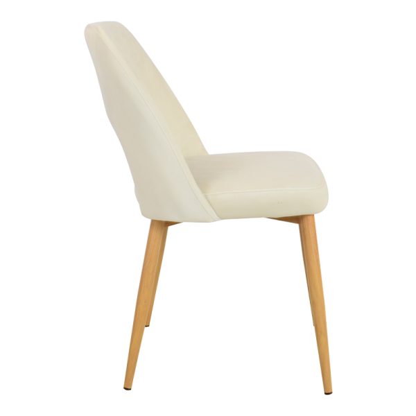 357 000002 2 3 Murde chair pakoworld beige velvet and metal legs in a natural shade 48.5x61x89cmIndoor furniture > Chairs