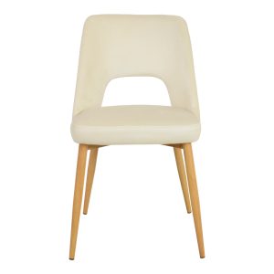 357 000002 3 3 Murde chair pakoworld beige velvet and metal legs in a natural shade 48.5x61x89cmIndoor furniture > Chairs