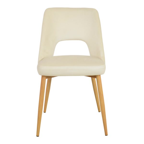 357 000002 3 3 Murde chair pakoworld beige velvet and metal legs in a natural shade 48.5x61x89cmIndoor furniture > Chairs