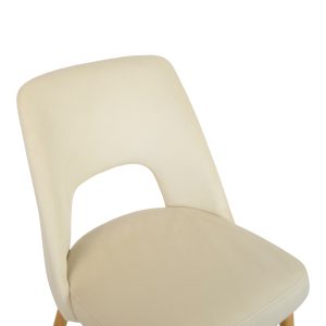 357 000002 4 3 Murde chair pakoworld beige velvet and metal legs in a natural shade 48.5x61x89cmIndoor furniture > Chairs