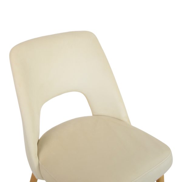 357 000002 4 3 Murde chair pakoworld beige velvet and metal legs in a natural shade 48.5x61x89cmIndoor furniture > Chairs