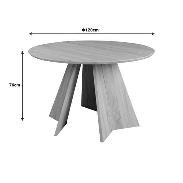 357 000009 4 6 Bibble table pakoworld MDF in natural shade D120x76cmIndoor furniture > Dining Tables