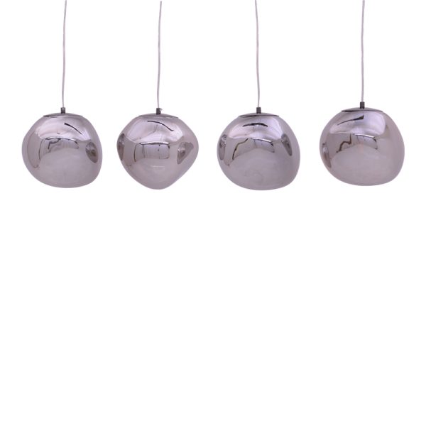 358 000007 3 Ceiling light Vidro pakoworld E27 in silver color 60x15x80cmLighting > Ceiling
