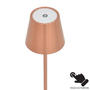 358 000010 2 3 Brave Ι pakoworld LED touch table lamp rechargeable in bronze color D11.5x37cmLighting > Table