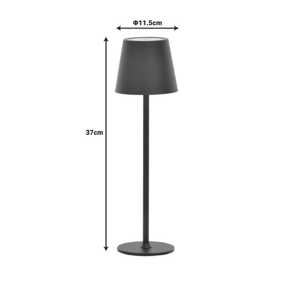 358 000010 3 3 Brave Ι pakoworld LED touch table lamp rechargeable in bronze color D11.5x37cmLighting > Table