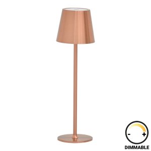 358 000010 5 Brave Ι pakoworld LED touch table lamp rechargeable in bronze color D11.5x37cmLighting > Table