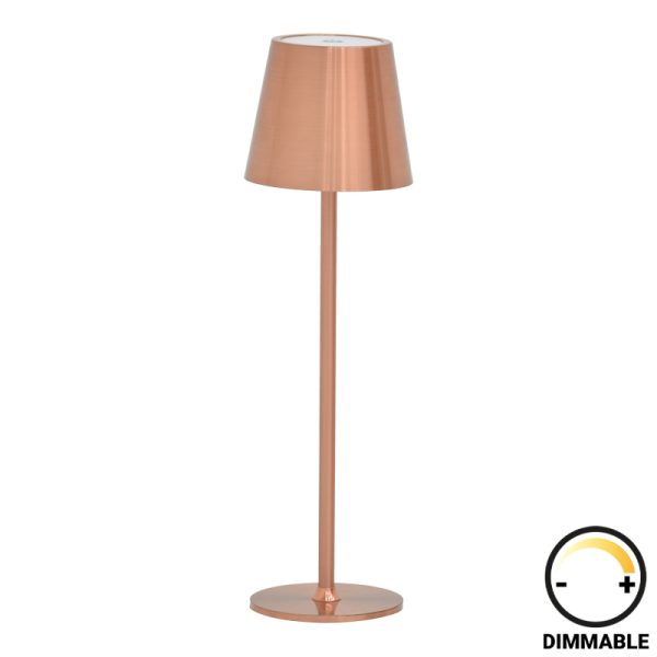 358 000010 5 Brave Ι pakoworld LED touch table lamp rechargeable in bronze color D11.5x37cmLighting > Table