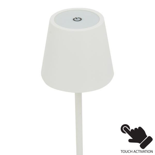 358 000011 2 6 Brave Ι pakoworld LED touch table lamp rechargeable in white color D11.5x37cmLighting > Table