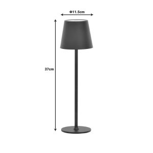 358 000011 3 6 Brave Ι pakoworld LED touch table lamp rechargeable in white color D11.5x37cmLighting > Table