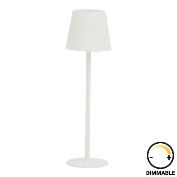 358 000011 8 Brave Ι pakoworld LED touch table lamp rechargeable in white color D11.5x37cmLighting > Table