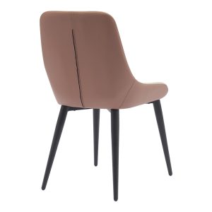 360 000001 2 2 Chair Komme pakoworld beige-brown pu with black metal leg 49x57x84cmIndoor furniture > Chairs