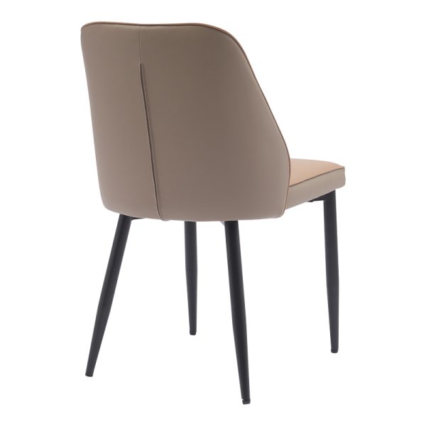 360 000002 2 3 Chair Onyer pakoworld brown-grey pu with black metal leg 48x60x83cmIndoor furniture > Chairs