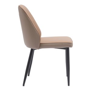360 000002 3 3 Chair Onyer pakoworld brown-grey pu with black metal leg 48x60x83cmIndoor furniture > Chairs