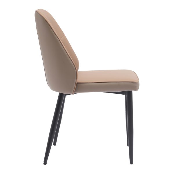 360 000002 3 3 Chair Onyer pakoworld brown-grey pu with black metal leg 48x60x83cmIndoor furniture > Chairs