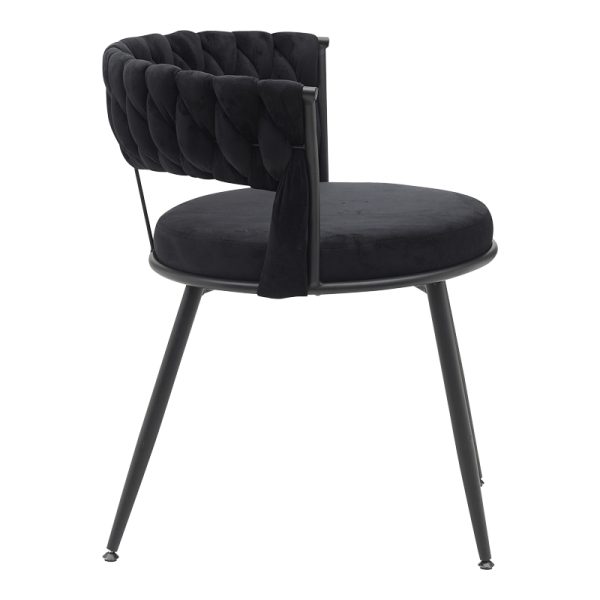 360 000003 2 5 Chair Alkia pakoworld in black velvet with black metal leg 60x57x68cmIndoor furniture > Living room armchairs