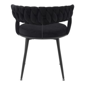 360 000003 4 5 Chair Alkia pakoworld in black velvet with black metal leg 60x57x68cmIndoor furniture > Living room armchairs