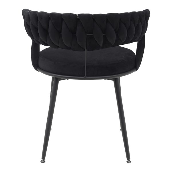 360 000003 4 5 Chair Alkia pakoworld in black velvet with black metal leg 60x57x68cmIndoor furniture > Living room armchairs