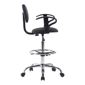 360 000020 2 6 Icina Ι pakoworld pu reception chair on wheels in black shade 58x54x102-123cmProfessional furniture