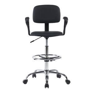 360 000020 3 6 Icina Ι pakoworld pu reception chair on wheels in black shade 58x54x102-123cmProfessional furniture