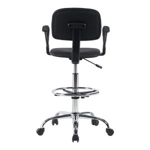 360 000020 4 6 Icina Ι pakoworld pu reception chair on wheels in black shade 58x54x102-123cmProfessional furniture