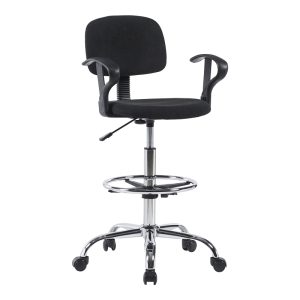 360 000021 13 Icina Ι pakoworld fabric reception chair on wheels in black shade 58x54x102-123cmProfessional furniture