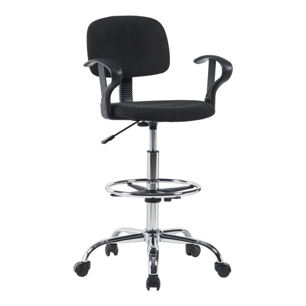 360 000021 13 Icina Ι pakoworld fabric reception chair on wheels in black shade 58x54x102-123cmProfessional furniture
