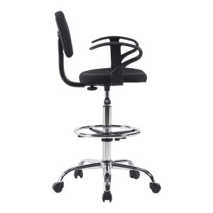 360 000021 2 10 Icina Ι pakoworld fabric reception chair on wheels in black shade 58x54x102-123cmProfessional furniture