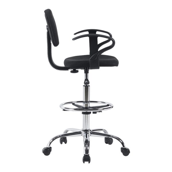 360 000021 3 10 Icina Ι pakoworld fabric reception chair on wheels in black shade 58x54x102-123cmProfessional furniture