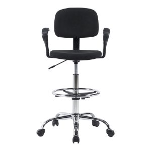 360 000021 4 10 Icina Ι pakoworld fabric reception chair on wheels in black shade 58x54x102-123cmProfessional furniture