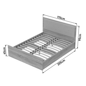 361 000016 3 2 Double bed Vita Plus pakoworld double in sonoma color 160x200cmIndoor furniture > Beds