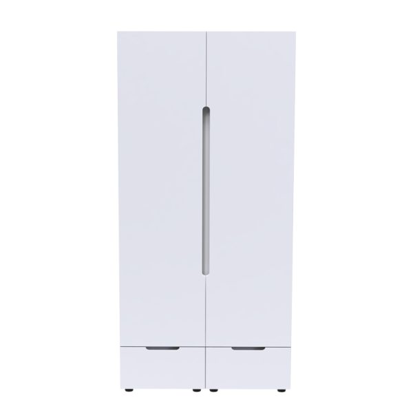 361 000017 3 3 Double Wardrobe Afina pakoworld mdf in white glossy color 100x57x213cmIndoor furniture > Wardrobes