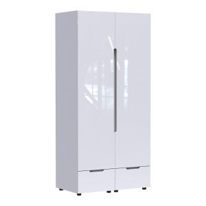 361 000017 6 Double Wardrobe Afina pakoworld mdf in white glossy color 100x57x213cmIndoor furniture > Wardrobes