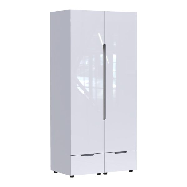 361 000017 6 Double Wardrobe Afina pakoworld mdf in white glossy color 100x57x213cmIndoor furniture > Wardrobes