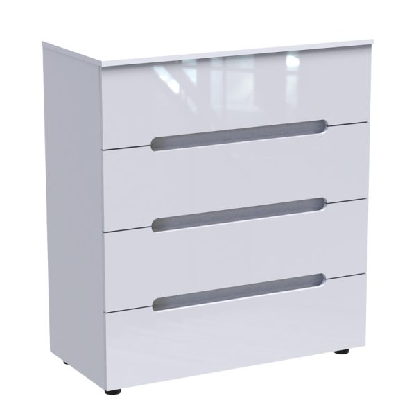 361 000018 5 Chest of drawers Afina pakoworld mdf in white glossy color 90x44x101cmIndoor furniture > Drawers-consoles