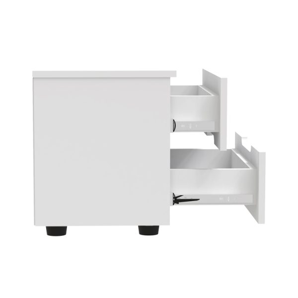 361 000019 3 2 Afina bedside table pakoworld mdf in white glossy color 50x35x41cmIndoor furniture > Bedside tables