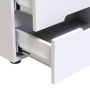 361 000019 4 2 Afina bedside table pakoworld mdf in white glossy color 50x35x41cmIndoor furniture > Bedside tables