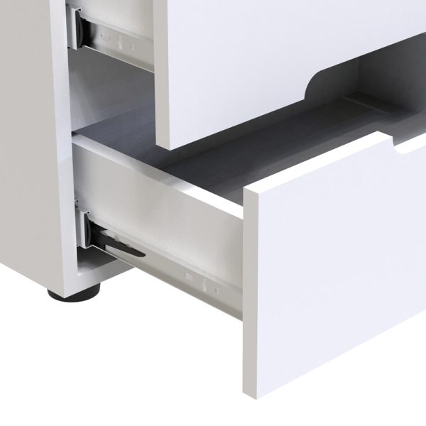 361 000019 4 2 Afina bedside table pakoworld mdf in white glossy color 50x35x41cmIndoor furniture > Bedside tables
