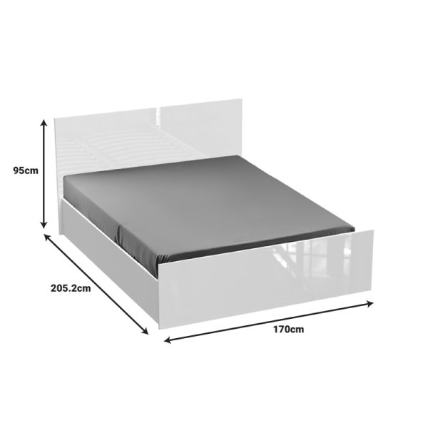 361 000021 3 2 Double bed Afina pakoworld in white color 160x200cmIndoor furniture > Beds