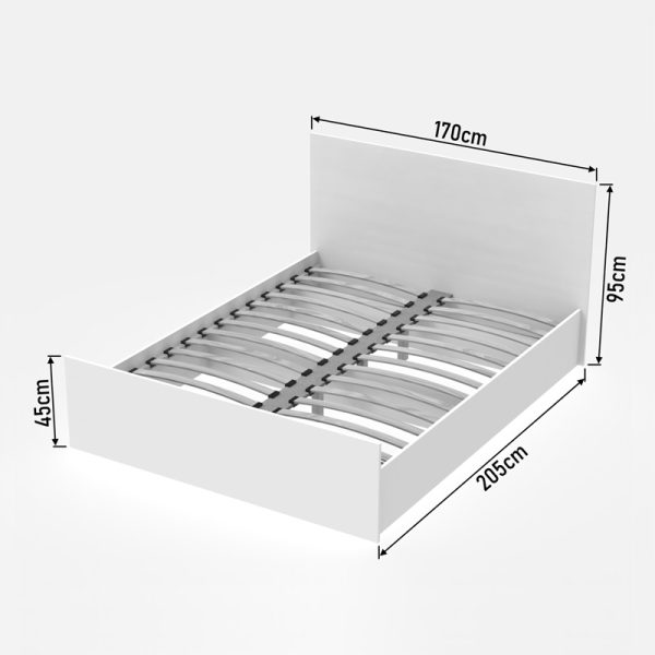 361 000025 3 2 Double bed Toscana pakoworld in white color 160x200cmIndoor furniture > Beds