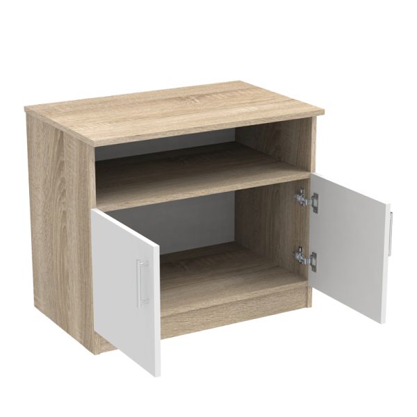 361 000039 2 3 Galdow pakoworld low cabinet in sonoma-white color 80x45x60cmDecoration > Carpets - Rugs > Entrance