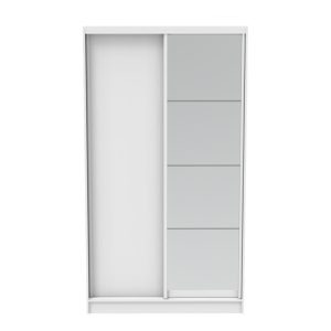 361 000048 2 5 Korredor pakoworld two-leaf sliding wardrobe with mirror in white color 120x60x220cmIndoor furniture > Wardrobes