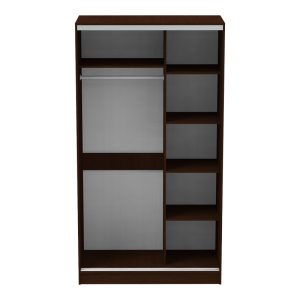 361 000049 3 5 Korredor pakoworld two-leaf sliding wardrobe with mirror in wenge color 120x60x220cmIndoor furniture > Wardrobes