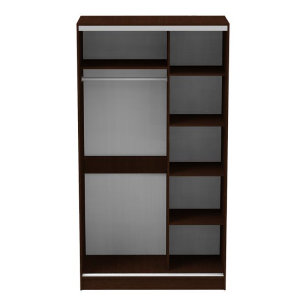 361 000049 3 5 Korredor pakoworld two-leaf sliding wardrobe with mirror in wenge color 120x60x220cmIndoor furniture > Wardrobes