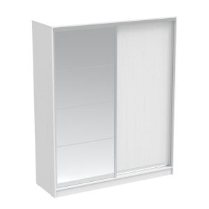 361 000053 7 Aparador pakoworld two-leaf sliding wardrobe with mirror in white color 180x60x220cmIndoor furniture > Wardrobes