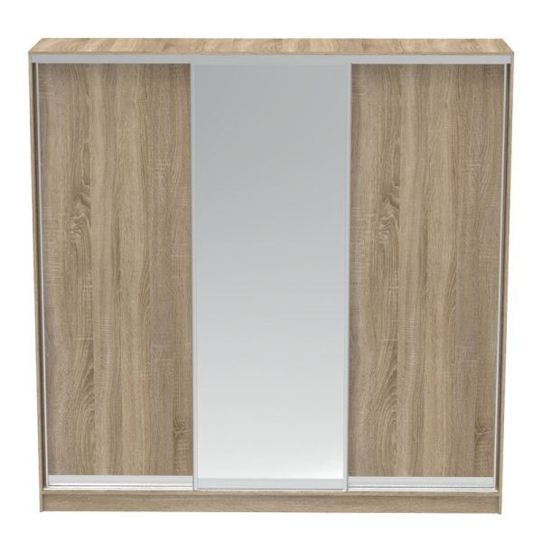 361 000054 2 6 Aparador I pakoworld two-leaf sliding wardrobe with mirror in sonoma color 240x60x240cmIndoor furniture > Wardrobes