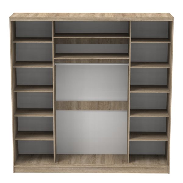 361 000054 3 6 Aparador I pakoworld two-leaf sliding wardrobe with mirror in sonoma color 240x60x240cmIndoor furniture > Wardrobes