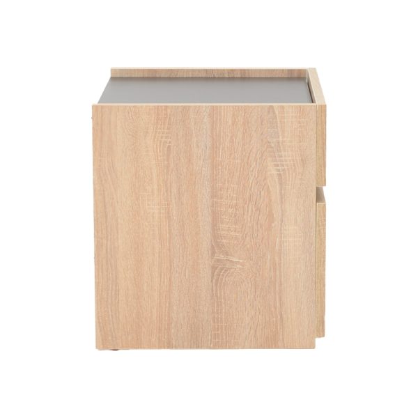 362 000001 3 2 Bed side Comcie pakoworld in natural with grey color 50x42x45.5cmIndoor furniture > Bedside tables