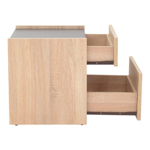 362 000001 4 2 Bed side Comcie pakoworld in natural with grey color 50x42x45.5cmIndoor furniture > Bedside tables