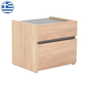 362 000001 5 Bed side Comcie pakoworld in natural with grey color 50x42x45.5cmIndoor furniture > Bedside tables